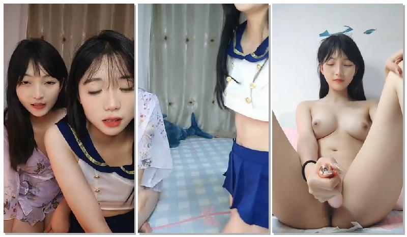 ❤️仙女落淚【 06年小甜甜】校花女神帶閨蜜首播道具互插，播著播著覺得自己很委屈淚流不止！1